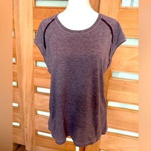 Luluemon Heathered Purple Top with Cap Sleeve - Size 8